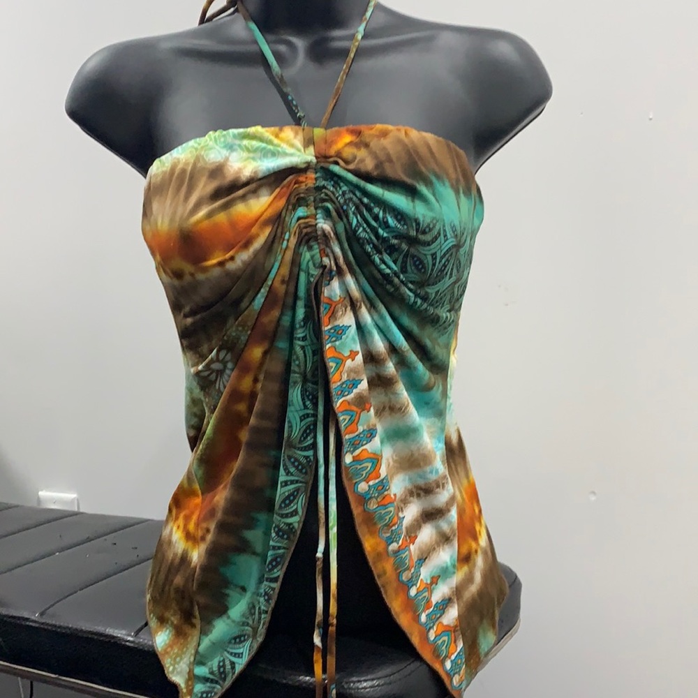 Strapless Multicolored Top sz M Medium